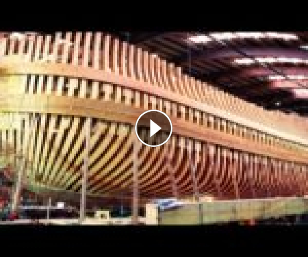 Amazing luxury wooden ship building process. Incredible modern wooden yachts assembling construction